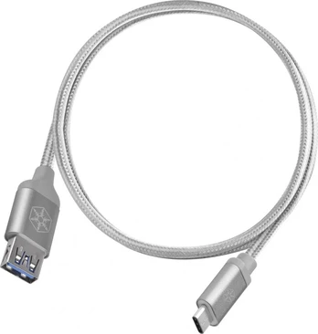 USB laidas SilverStone USB-A - USB-C 0,5 m Silver (52034)