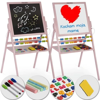 Dvipusė magnetinė - piešimo lenta, rožinė 101 x 55 x 55 cm