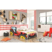 Lova su čiužiniu TRACTOR RED 140x70 kaina