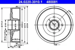 ATE 24.0220-3010.1 Brake drum kaina