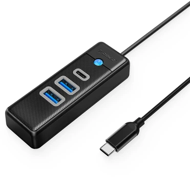 Orico PWC2U-C3 3-port USB hub 2x USB-A 3.0 1x USB-C 3.0 1 m - juodas