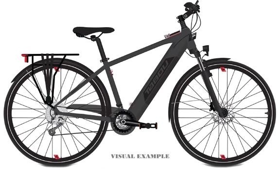 Elektrinis dviratis Tabou Kinetic UP ECO anthracite-red-18" (Dydis: 18")