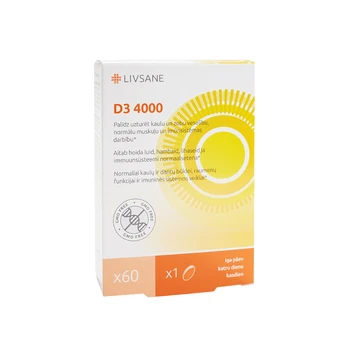 Livsane vitamino D3 4000 kapsulės N60