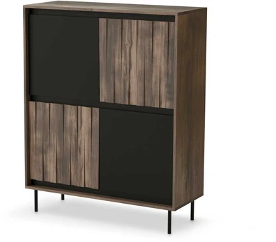 SWING KM-2 wardrobe, walnut / juodas