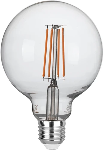 8W LED lemputė, skaidri, E27, 4000K