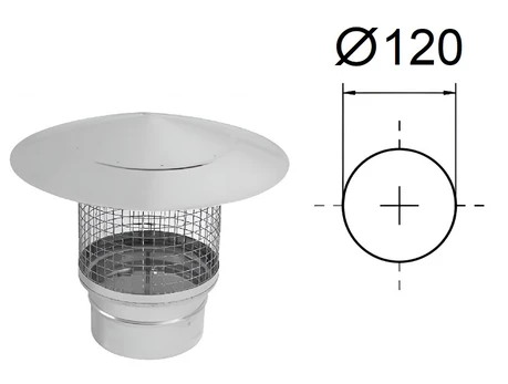 Stogelis su tinkleliu (kibirkščių gaudytuvu). D-120 mm.