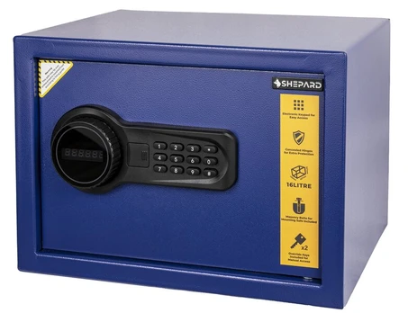 Seifas su elektronine spyna Shepard Rex 25, mėlynas
