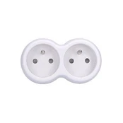 Solight hub, 2x 10A, baltas-pilkas