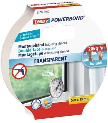 tesa Powerbond Montageband Transparent 5m 19mm