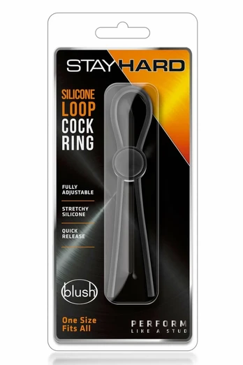 STAY HARD Silicone Adjustable Loop Ring Black - Secure Fit System