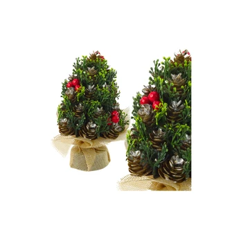 Lean Artificial Decorative Christmas Tree Cones Raudona Rowan Decorations 17x10cm