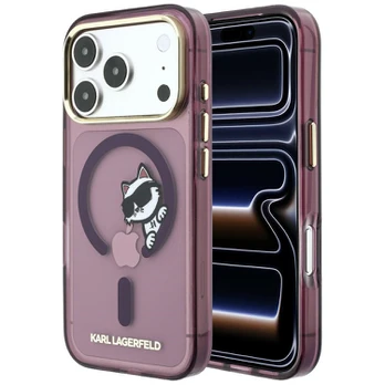 Dėklas Karl Lagerfeld IML Choupette Peekaboo phone case with MagSafe support for iPhone 18 Pro red