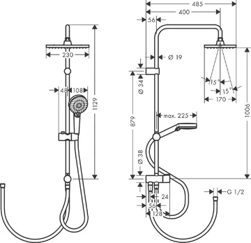 Dušo sistema Hansgrohe Vernis Shape 230 26282670