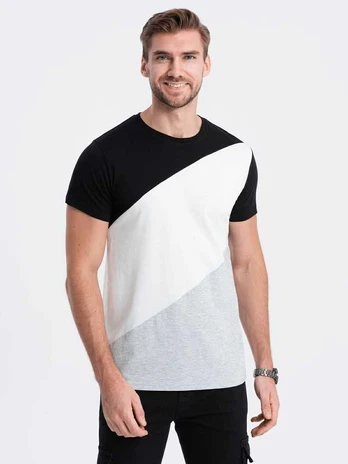 men's t-shirt - juodas/pilkas melange s1627