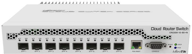 MikroTik Switch CRS309-1G-8S+IN Web managed Desktop 1 Gbps (RJ-45) jungtys quantity 1 SFP+ jungtys quantity 8