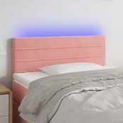 Galvūgalis su LED, rožinės spalvos, 90x5x78/88cm, aksomas kaina