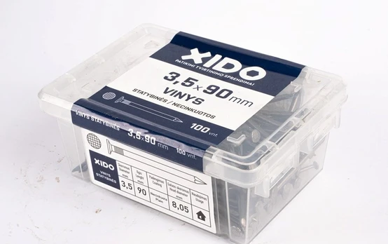 Vinys statybinės XIDO, juodos 3,5x90, 100vnt.