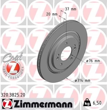 Stabdžių diskas ZIMMERMANN 320.3825.20