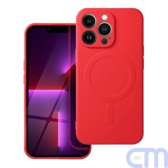 Silicone Mag Cover case compatible with MagSafe for IPHONE 13 PRO red