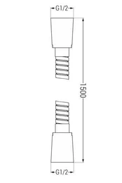Mexen dušo žarna, 150 cm, auksinis