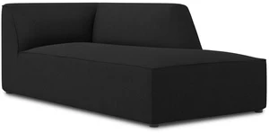 Sofa Micadoni Home Ruby Structured Fabric Chaise Longue, juoda, dešininė, 181 x 93 cm x 69 cm
