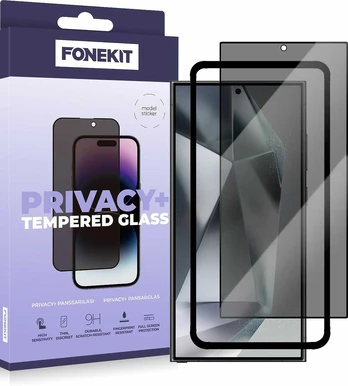FoneKit Privacy+ Full Cover -panssarilasi, Galaxy S24 FE, musta