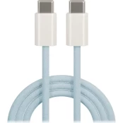 Maxlife MXUC-06 cable USB-C - USB-C 1,0 m 20W blue nylon kaina