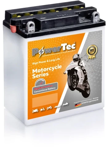 Akumuliatorius PowerTec YB12AL-A, motociklinis, 12 Ah, 12 V, 120 A, starterinis