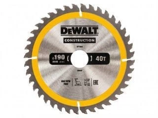 Pjovimo diskas medienai DeWalt Construction; 190x30 mm; Z40