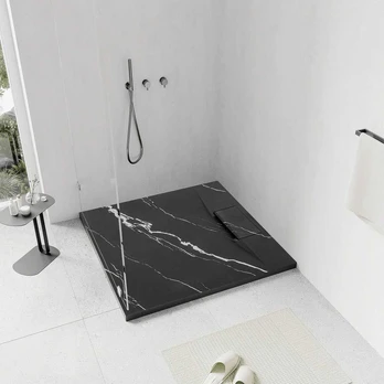 rea Dušo irklavimo baseinas Bazalt CARRARA Juodas 90x90