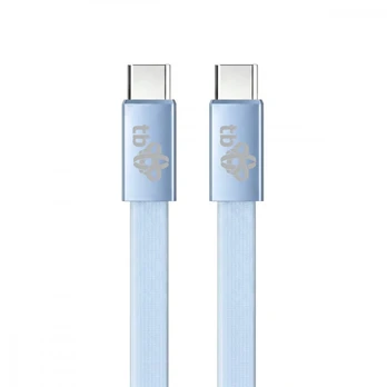 Cable USB C - USB C 1m flat baby blue