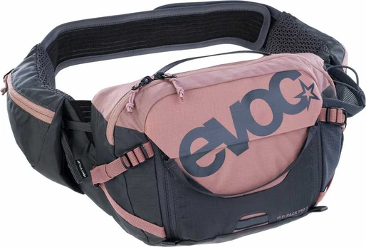 Evoc HIP PACK PRO 3 vyölaukku 1,5 l juomarakolla, pinkki/harmaa