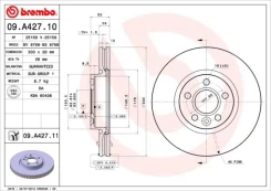 Stabdžių diskas BREMBO 09.A427.11 kaina