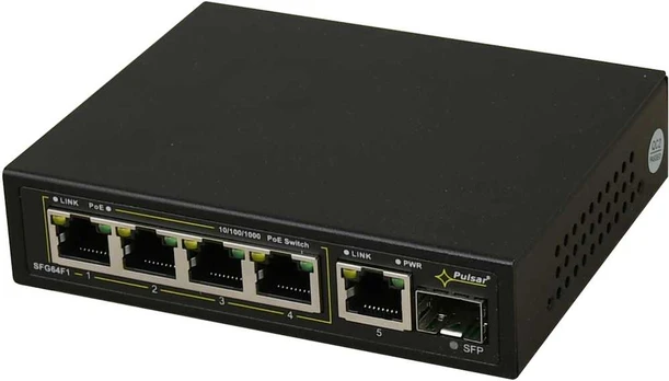 Šakotuvas Switch 6-portowy PULSAR SFG64F1 do 4 kamer IP
