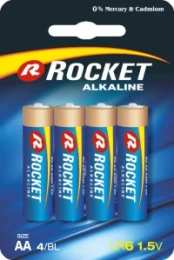 Rocket Alkaline AA elementas, 4 vnt. kaina