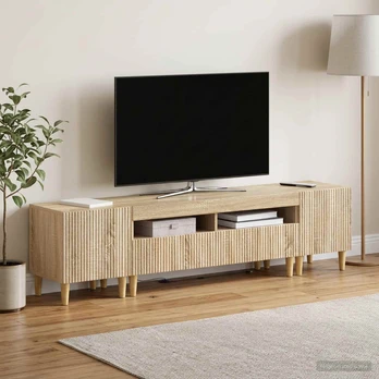 5 dalių LED televizoriaus stovas Sonoma ąžuolas