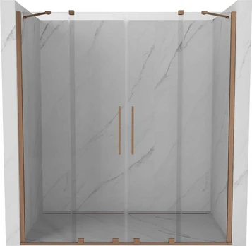 Stumdomos dušo durys Mexen Velar DUO, Brushed copper, 160 cm