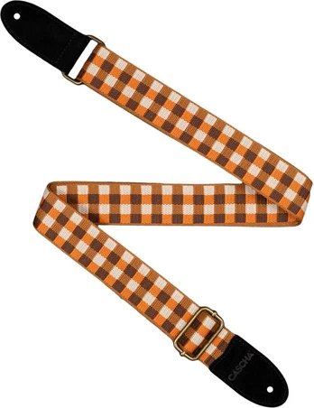 Diržas ukulelei Cascha Jacquard - Checker Oranžinis CUS-JW4