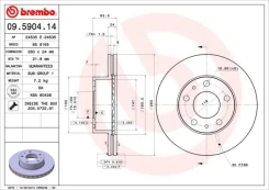 Stabdžių diskas BREMBO 09.5904.14 kaina