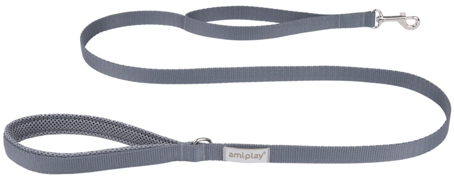 Pavadėlis Amiplay Samba, pilkas, M, 1.5m x 2cm