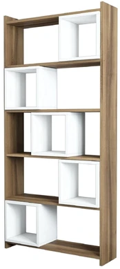 Knygų lentyna Hanah Home Box - Baltas, graikinis riešutas kaina
