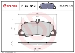 Stabdžių trinkelių rinkinys, diskinis stabdys BREMBO P 65 043 kaina