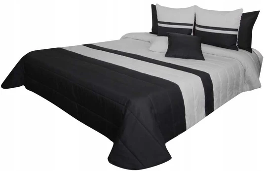 Lovatiesė NM45-C, juoda/pilka, 260 cm x 240 cm