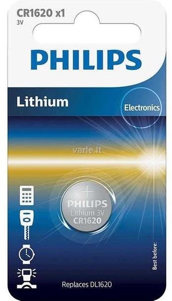 Philips CR1620 baterijos 1 vnt.