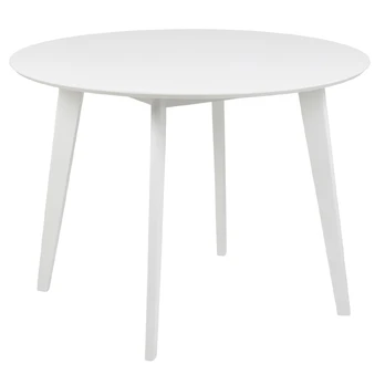 Valgomojo stalas Roxby Round, baltas, 105 cm x 105 cm x 76 cm