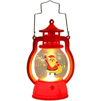 Kalėdinis LED žibintas su rankena, 15.5 cm, raudonas