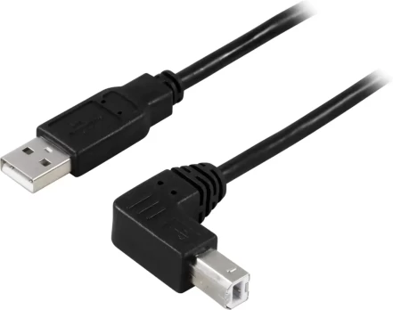 Kabelis DELTACO USB 2.0, Type A male - Type B male, 1 m, juodas / USB-210SA