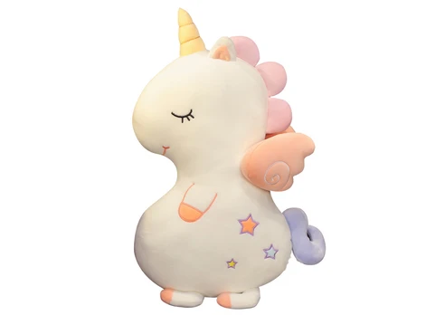 Pliušinis žaislas vienaragis Cute, baltas, 50 cm