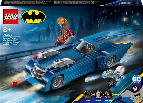 LEGO DC 76274 Betmenas su automobiliu prieš Harlę Kvin ir Poną Šaltį