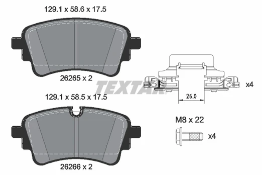 TEXTAR 2626501 Brake pad set